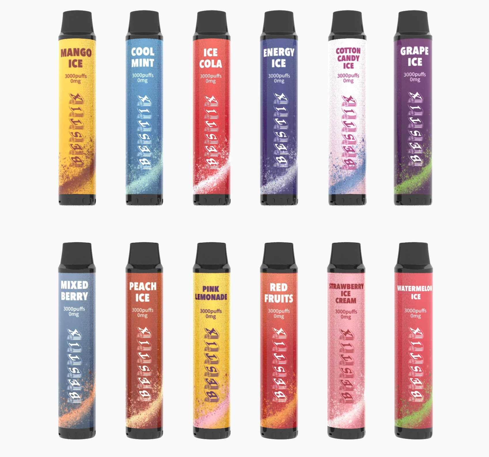 2022 El mejor sabor Bestix 3500 bocanadas vape desechable 0 mg cero nicotina